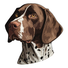 Shorthaired Pointer Dog Flat Icon Isolated On White Background