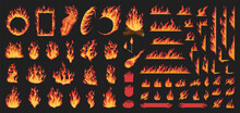 Flaming Fire Colorful Set Emblems
