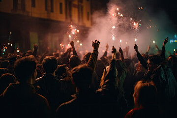 crowd of people at concert created with Generative AI technology