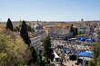 Rom, Italien, Apr. 2023 Blick von der Terrazza del Pincio auf den Piazza Popolo und die Stadt bis zum Vatikan