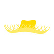Festa Junina traditional straw hat hand drawn cartoon illustration. Vector, isolated on white. Brazilian holiday, Saint John festival, party, carnival design element. Summer headwear, sun hat