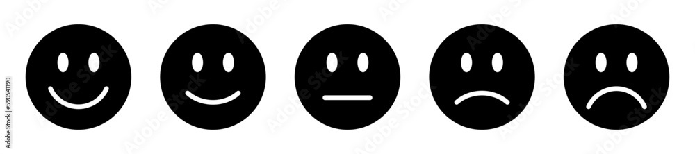 Smiley icon set Stock Vector | Adobe Stock