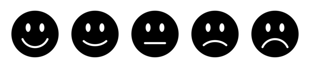 Wall Mural - smiley icon set