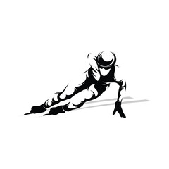 Wall Mural - Silhouette of a speed skater vector illustration. Sport emblem. Winter sport vector icon.