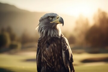 Eagle Pro Golfer On Golf Course Playing Golf At Dawn Generative AI