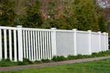 Fototapeta  - white plastic fence around the house
