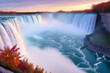 Niagara Falls in Ontario Canada during sunrise