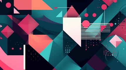 Wall Mural - various geometric shapes minimal background