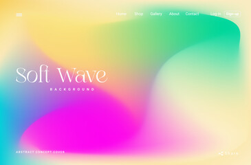 Wall Mural - Trendy gradient summer fluid wave background, colorful abstract liquid . Futuristic design wallpaper for banner, poster, cover, flyer, presentation, advertising, landing page