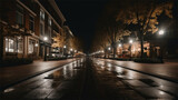 Fototapeta Londyn - City streets at night - Generative art