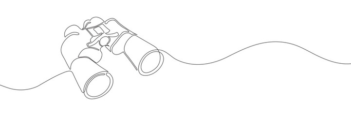 binocular continuous single line drawing. Vector illustration