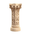 Architectural beige column Ionic order isolated on transparent png background. Generative ai