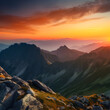 © sam - Breathtaking view of a mountain range at sunset