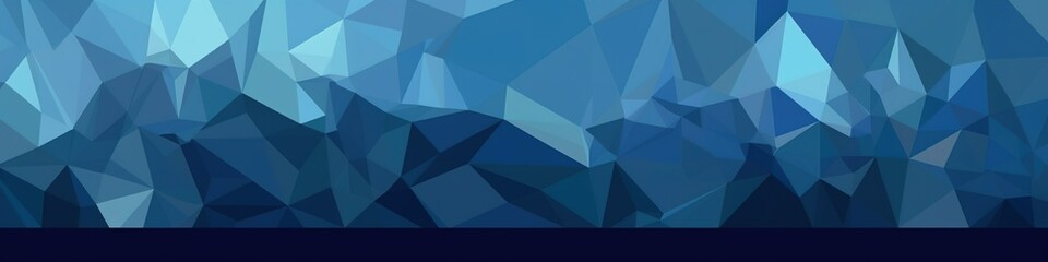 Poster - blue low polygon abstract background. Generative AI