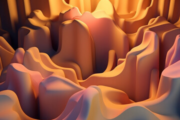 Poster - abstract orange pastel color gradient wax background generative ai