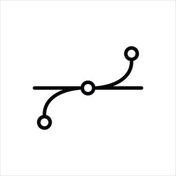 Bezier curve icon. Anchor point flat sign design. Bezier line curves point symbol. Line pictogram. Vertex icon. UX UI icon