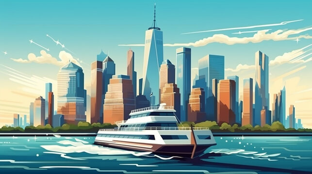 scenic new york city ferry travel.
