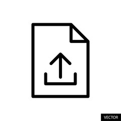Fototapete - file upload, document export vector icon in line style design for website, app, ui, isolated on whit