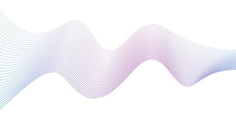 Wall Mural - Modern abstract glowing wave background. Dynamic flowing wave lines design element. Futuristic technology and sound wave pattern. PNG file.