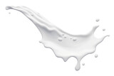 Fototapeta Sport - White milk wave splash with splatters and drops. Ai. Cutout on transparent
