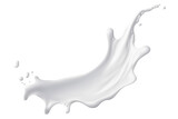 White milk wave splash with splatters and drops. Ai. Cutout on transparent
