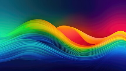 Wall Mural - Modern background of rainbow gradients and curves with fluid, liquid motion with generative ai