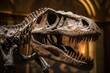 dinosaur skeleton exhibit in a natural history museum. Generative AI