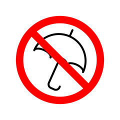 Poster - Stop umbrella icon. Vector illustration. No umbrella sign on white background..eps