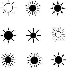 Poster - sun icon set, vector sunsymbol set illustration on white background..eps