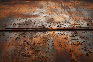 Wall Mural - heavily rusted metal surface with texture and depth. Generative AI