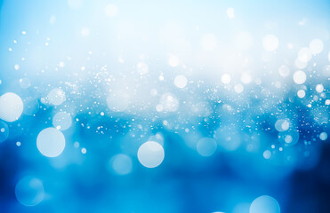 blue bokeh effect abstract art background. Generative AI.