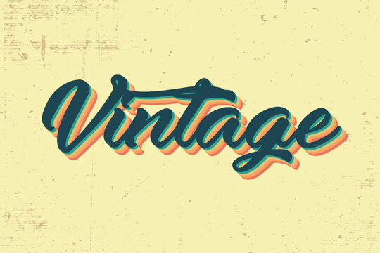 Vintage editable text effect template. Retro, vintage text effect, editable 70s and 80s text style