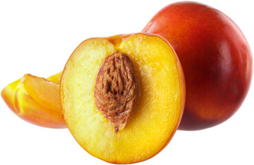 Sticker - Fresh tasty ripe peach or nectarine fruits