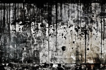 Poster - textured and worn black and white wall background. Generative AI