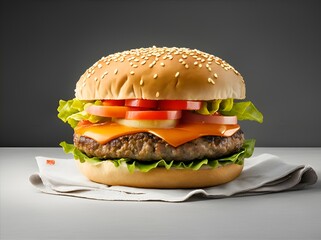 Perfect compositions: Burgers and condiments on a white background for Hamburger Day