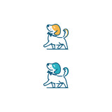 Fototapeta Psy - dog logo design, animal vector illustration