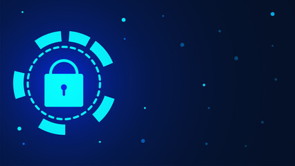 Poster - Cyber security background with padlock icon. Data protection privacy, safe internet, internet technology, network connection concept.