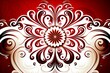 © Klemenso - Abstract ornate red and white color background. Patterned color background. Generative AI