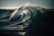 Isolated Sea Wave Captured From Low Angle, Emphasizing Its Height And Power. Generative AI
