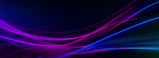 Fototapete - Colorful light burst and laser pointer for a modern abstract background with fast colors in the style of dark sky blue with copy space