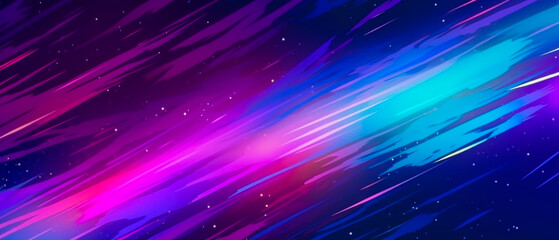 Fototapete - Colorful light burst and laser pointer for a modern abstract background with fast colors in the style of dark sky blue with copy space