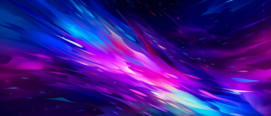 Fototapete - Colorful light burst and laser pointer for a modern abstract background with fast colors in the style of dark sky blue with copy space