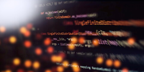 Source code photo. Technology background.Software development.