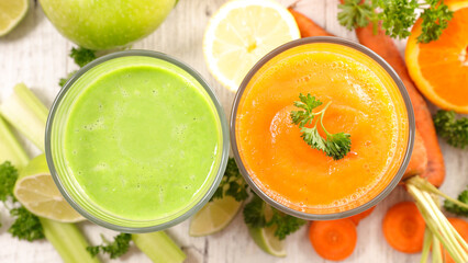 Wall Mural - healthy vegetable smoothie and juice.