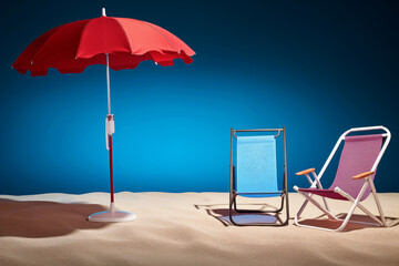 Poster - Abstract conceptual illustration of summer mood. Generative AI