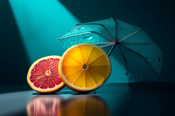 Poster - Abstract conceptual illustration of summer mood. Generative AI