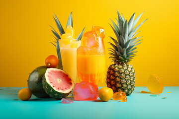 Poster - Abstract conceptual illustration of summer mood. Generative AI