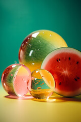 Poster - Abstract conceptual illustration of summer mood. Generative AI