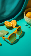 Poster - Abstract conceptual illustration of summer mood. Generative AI