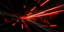 Red laser beams cutting through black background, generated AI, generated, AI